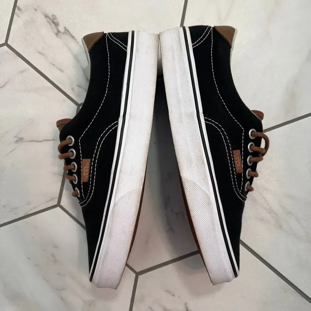 Vans Era 59 Black Canvas Leather Detail Sneaker Shoe Size 8 Women - Picture 6 of 9